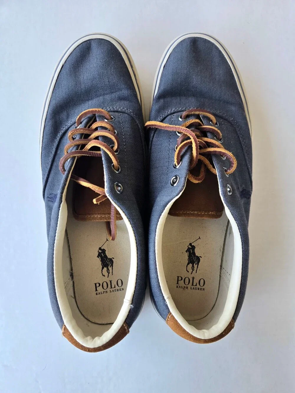 Polo Ralph Lauren Keaton Pony Men's Size 10 Sneakers Chambray Navy Blue Low Top